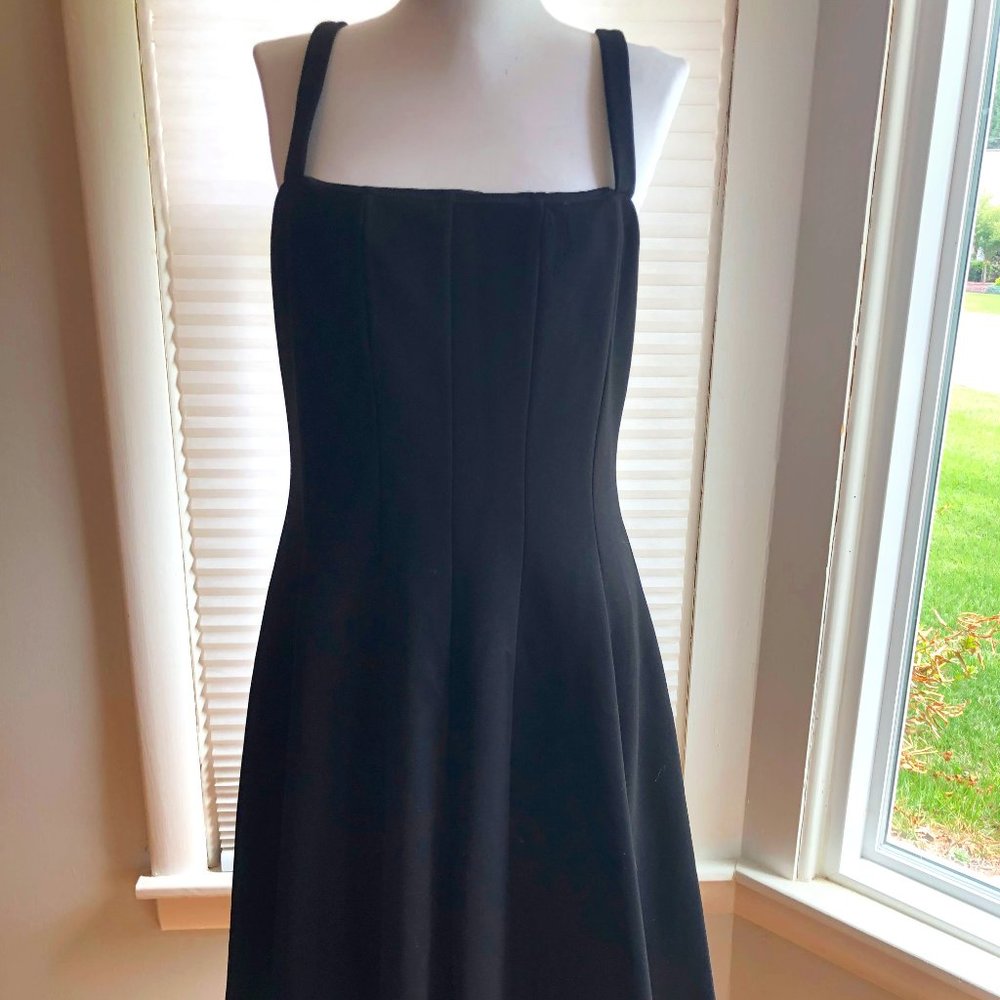 Black Fitted Sleeveless Ponte Dress by Bailey/44 in US Size L